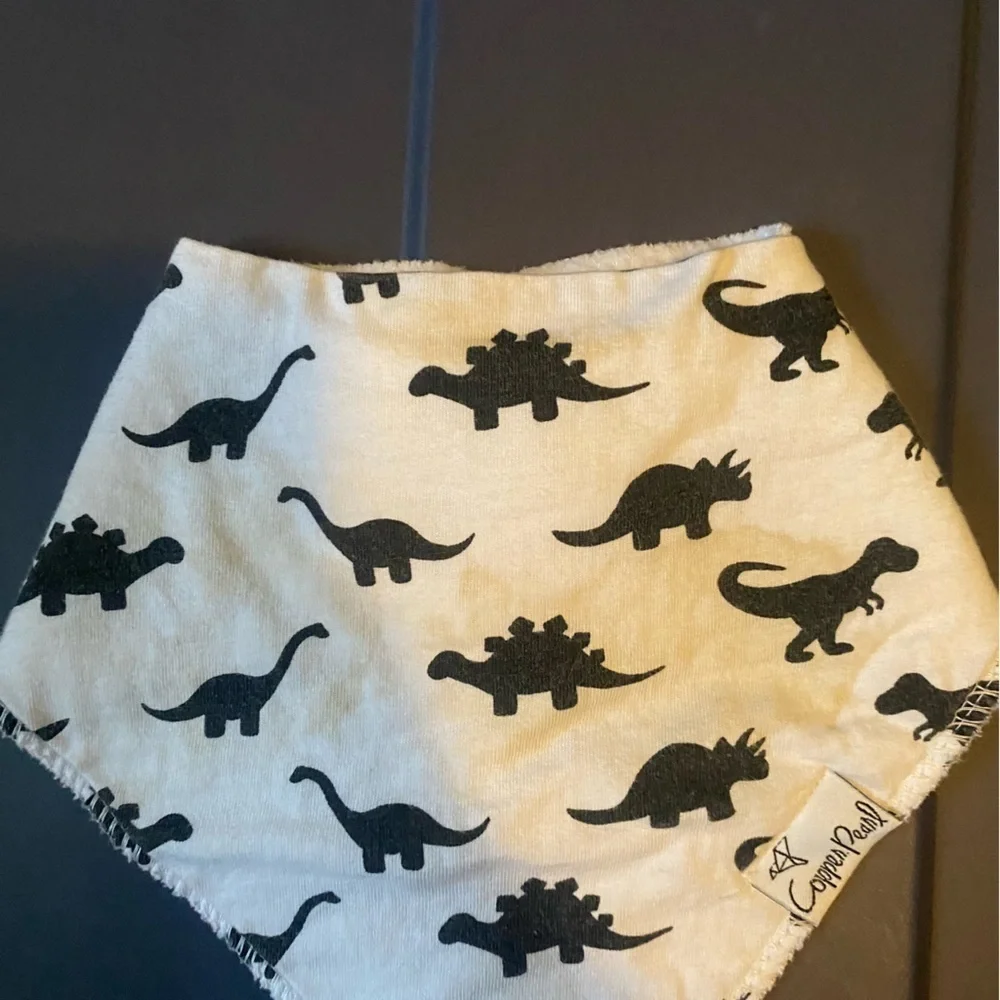 BABY dinosaur white bib